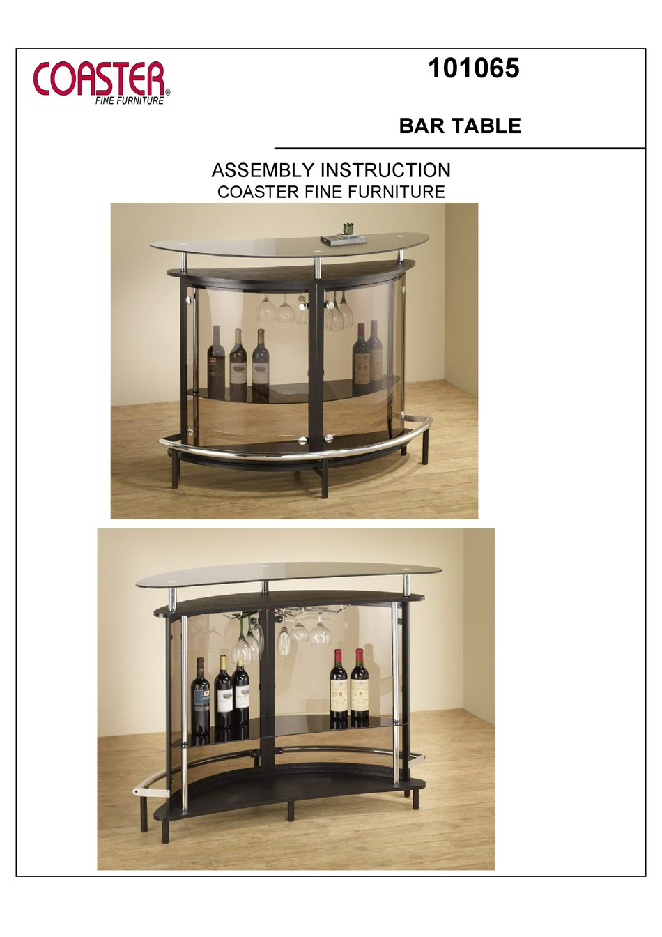 COASTER FINE FURNITURE 101065 ASSEMBLY INSTRUCTION MANUAL Pdf Download