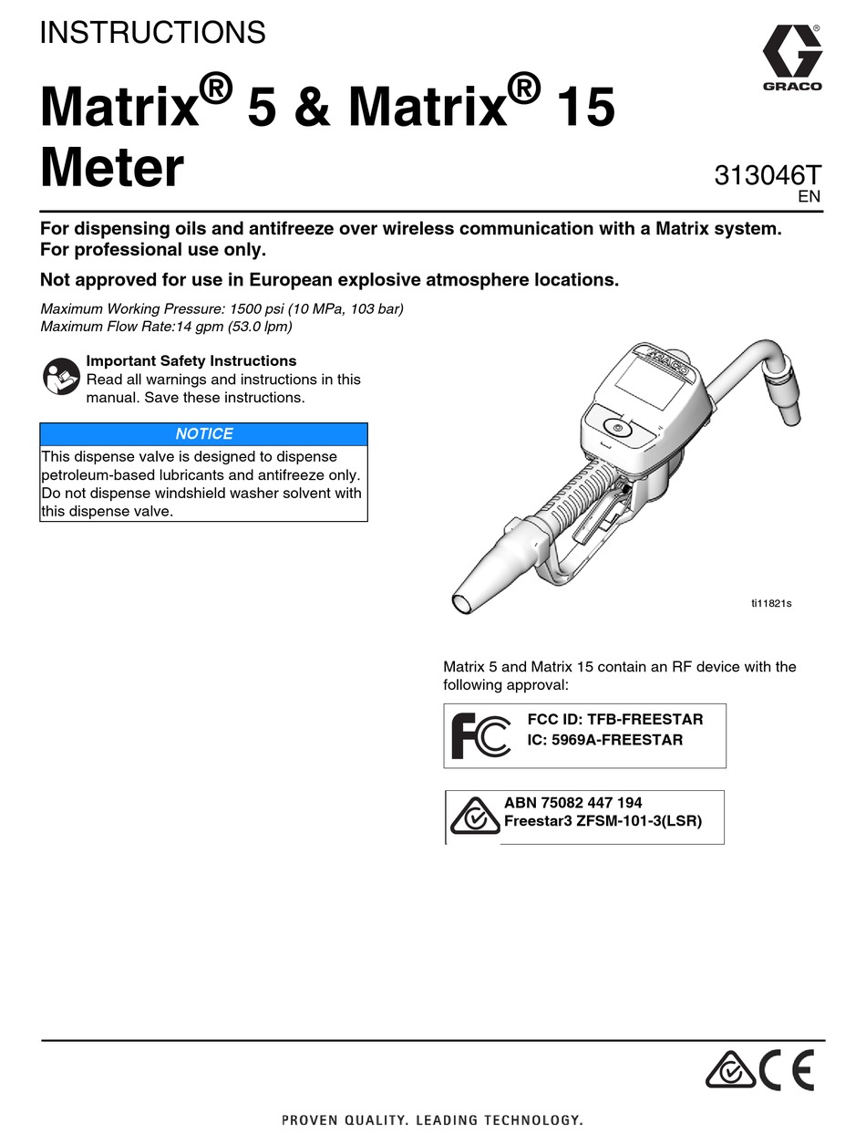 GRACO MATRIX 5 INSTRUCTIONS MANUAL Pdf Download ManualsLib