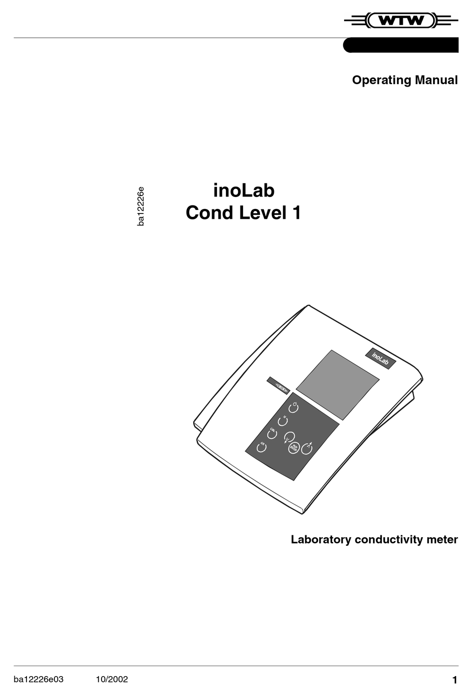 Wtw Inolab Cond Level 1 Operating Manual Pdf Download Manualslib