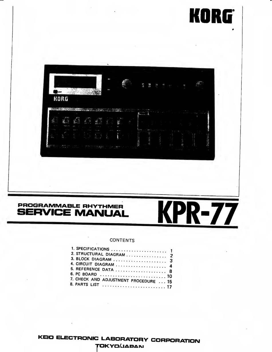 KORG KPR-77 SERVICE MANUAL Pdf Download | ManualsLib