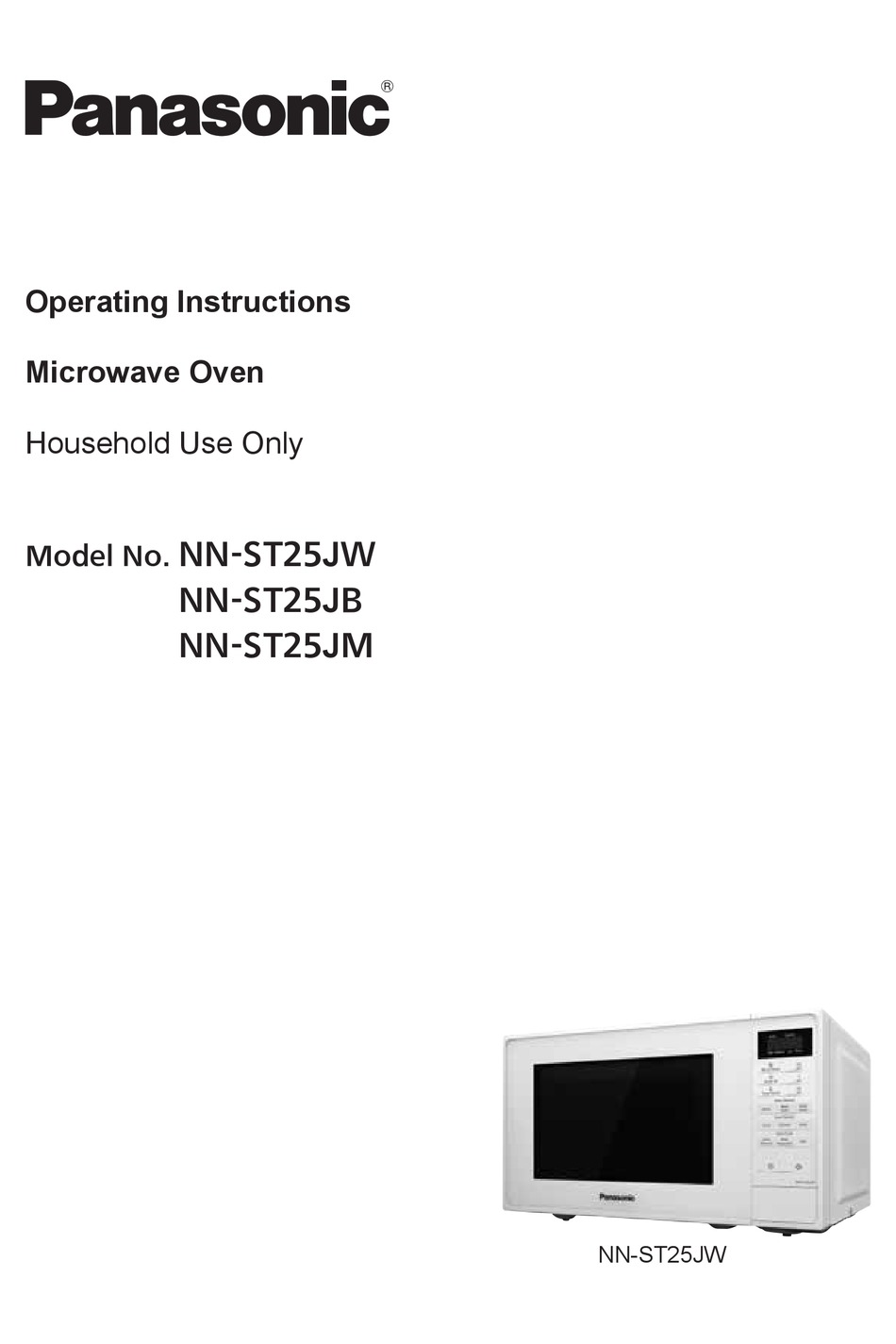 Panasonic Nn St25jw Operating Instructions Manual Pdf Download Manualslib