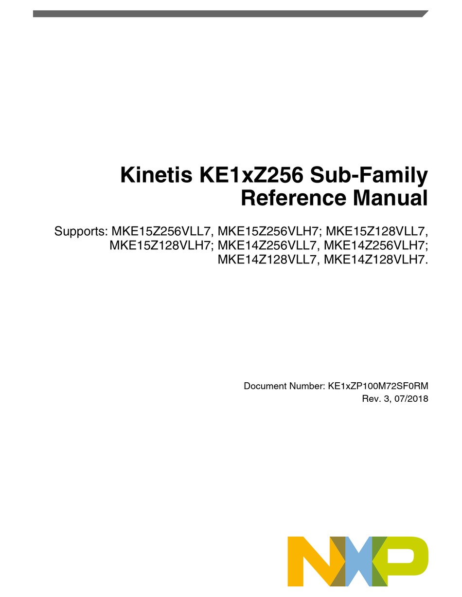 Nxp Semiconductors Kinetis Ke1xz256 Reference Manual Pdf Download Manualslib