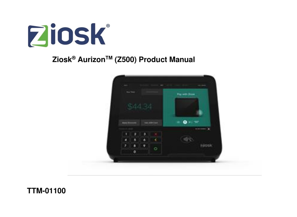 ZIOSK AURIZON Z500 PRODUCT MANUAL Pdf Download ManualsLib