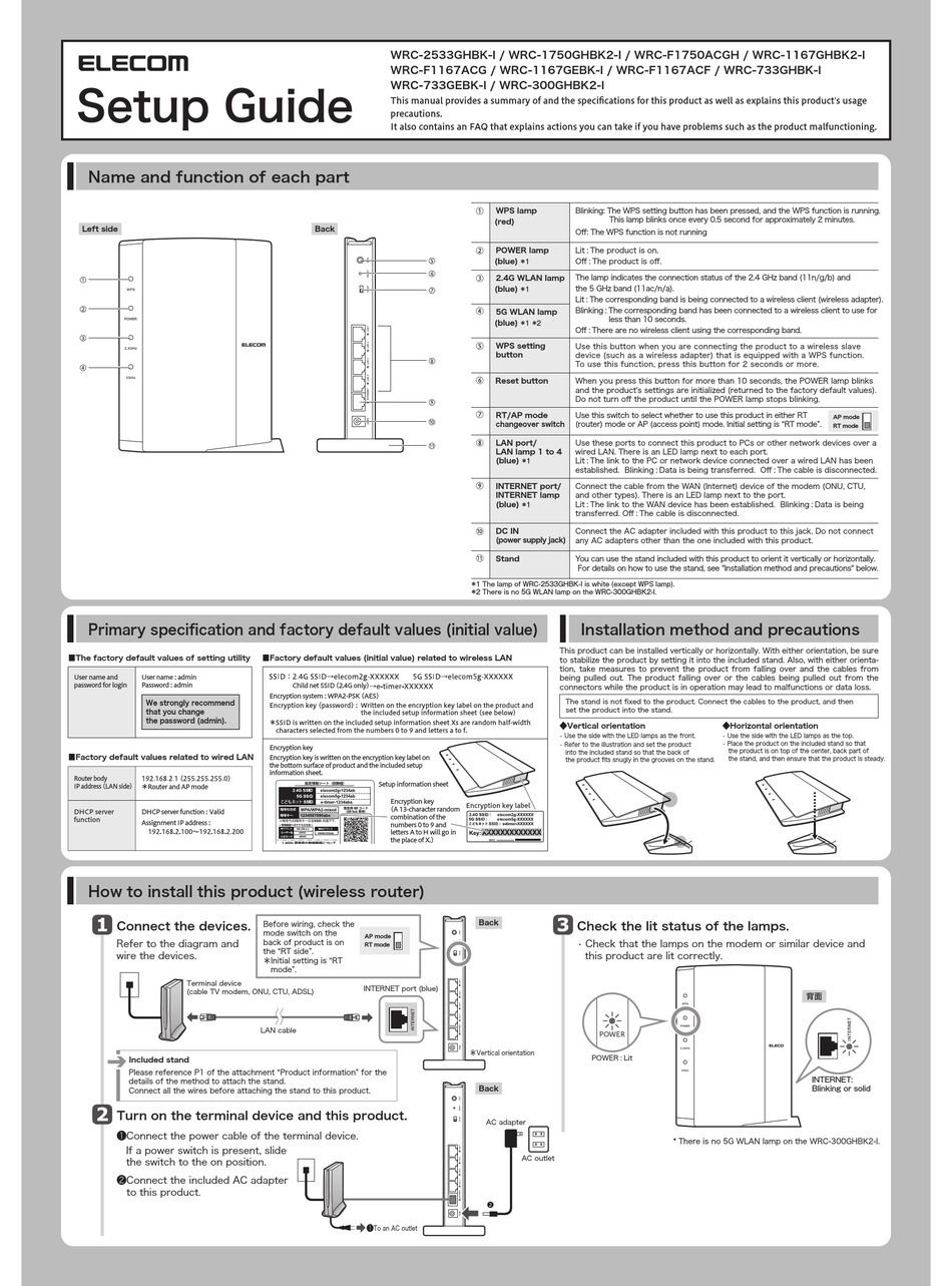 Elecom Wrc 2533ghbk I Setup Manual Pdf Download Manualslib