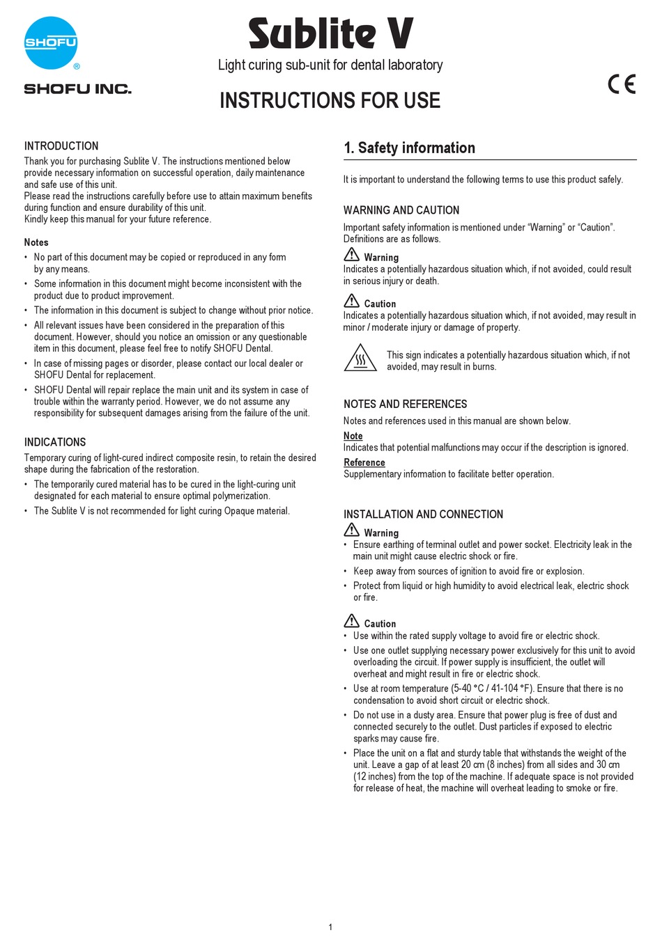 SHOFU SUBLITE V INSTRUCTIONS FOR USE MANUAL Pdf Download | ManualsLib