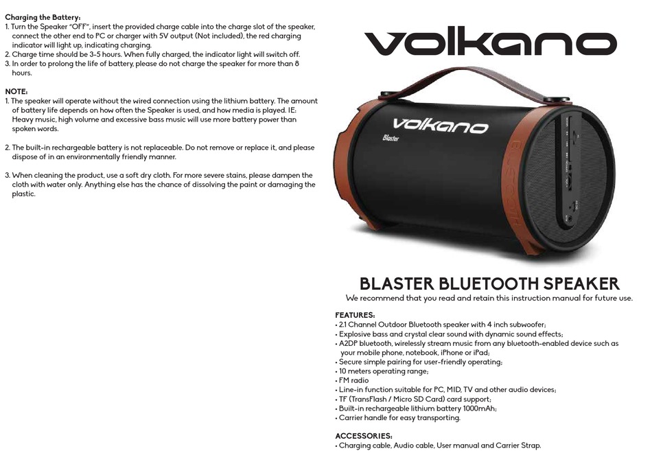 volkano blaster speaker