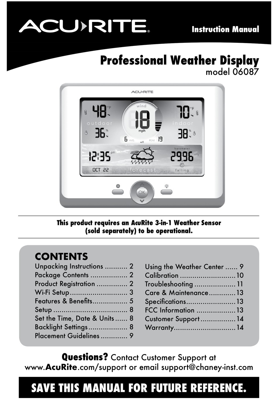 ACU-RITE 06087 INSTRUCTION MANUAL Pdf Download | ManualsLib