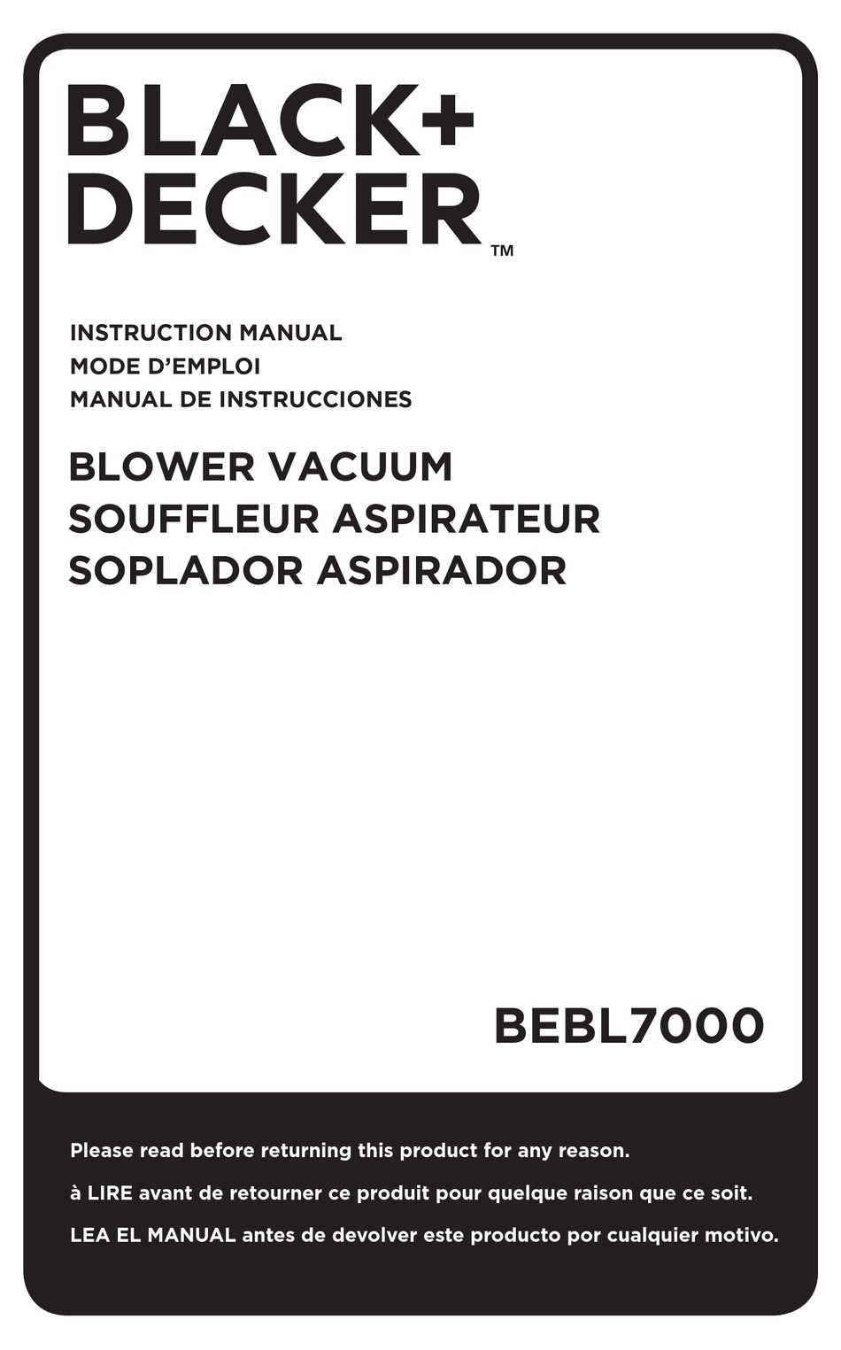 BLACK+DECKER BEBL7000 INSTRUCTION MANUAL Pdf Download ManualsLib