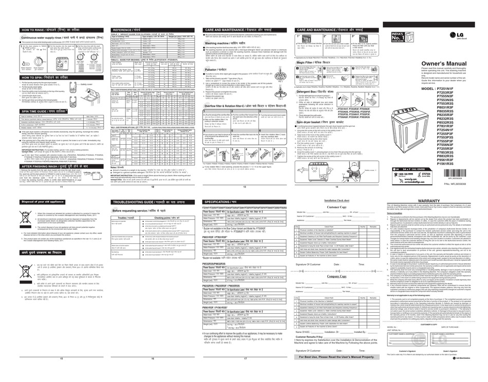 lg washing machine 6.2 kg p7255r3f