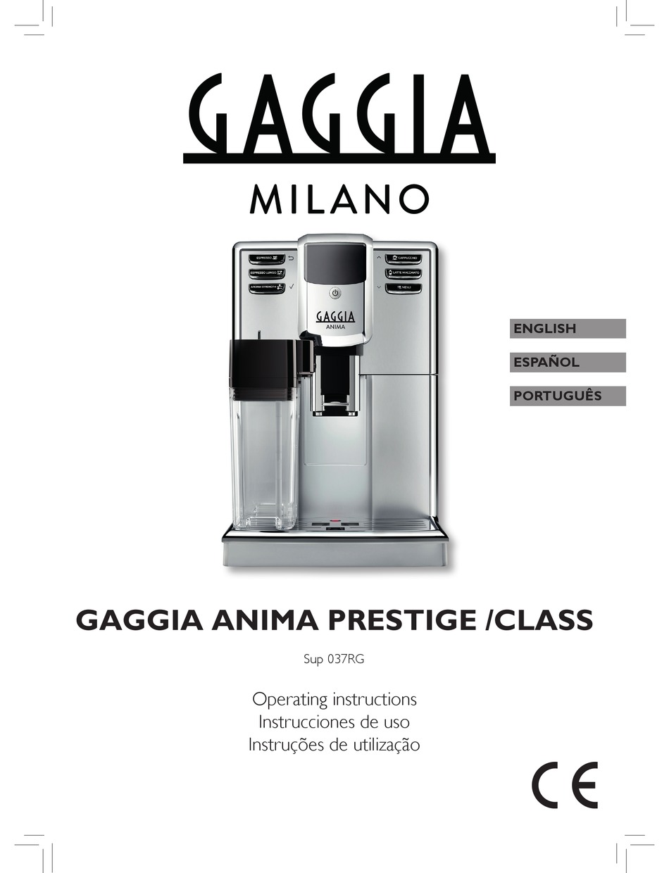 GAGGIA ANIMA PRESTIGE OPERATING INSTRUCTIONS MANUAL Pdf Download