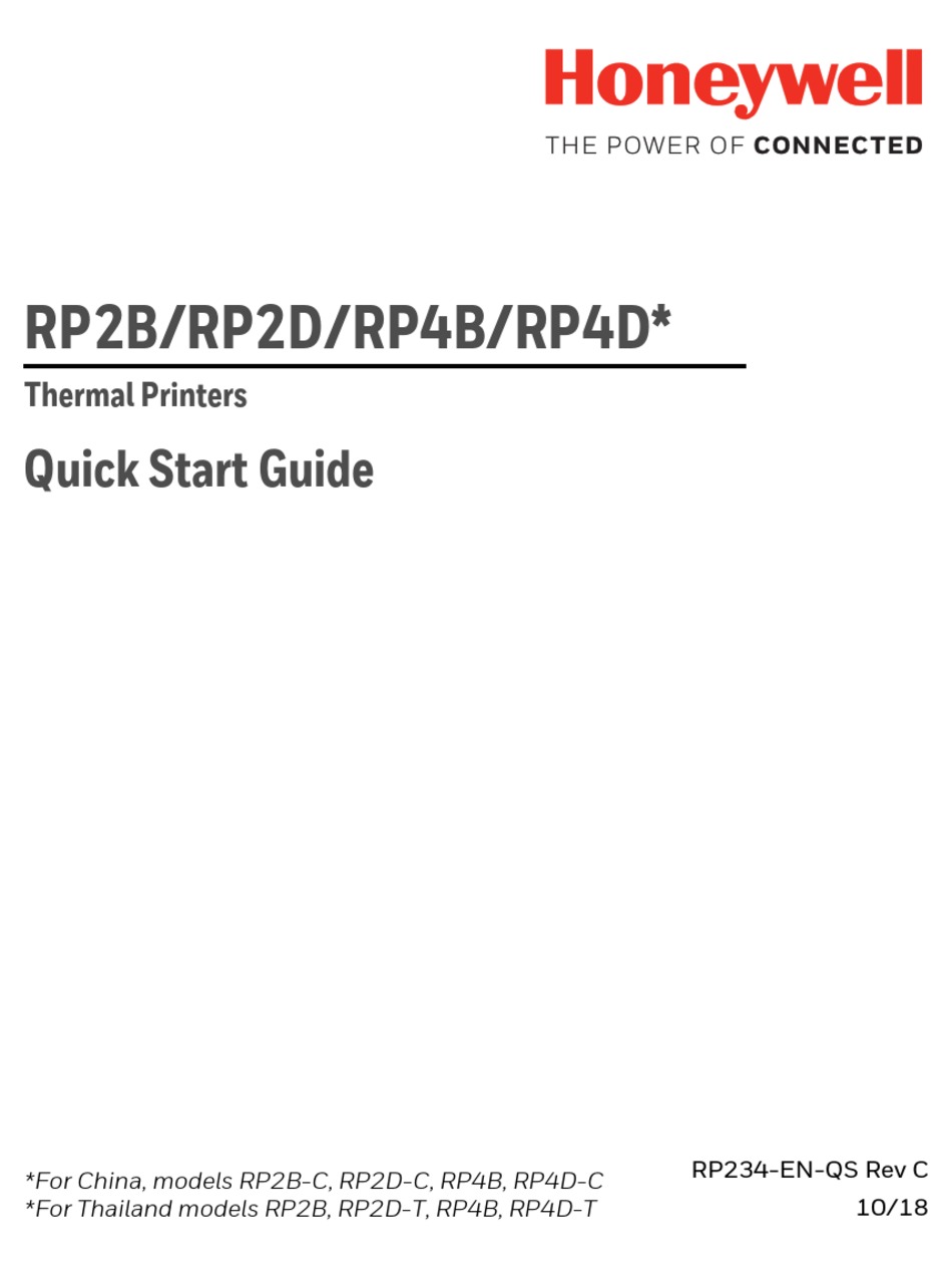 HONEYWELL RP2B QUICK START MANUAL Pdf Download | ManualsLib