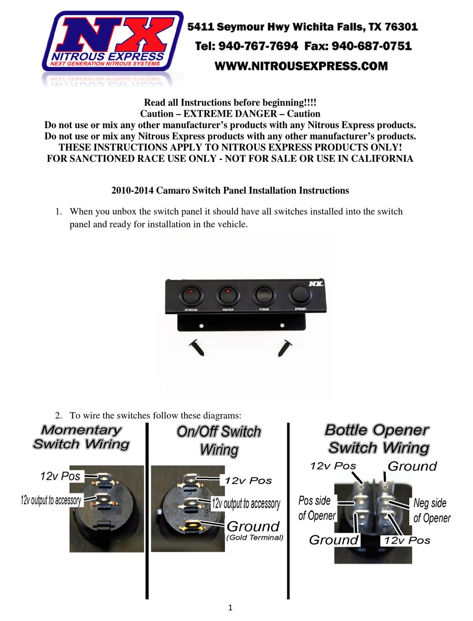 NITROUS EXPRESS 15775 INSTALLATION INSTRUCTIONS Pdf Download ManualsLib