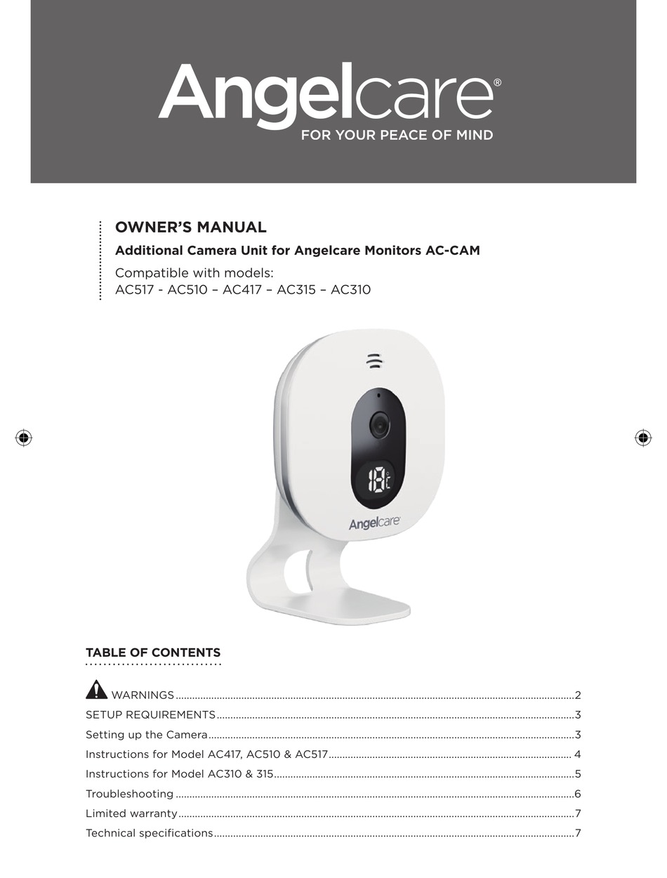 AngleCare AC517 Additional/Replacement Camera unit only with PSU 