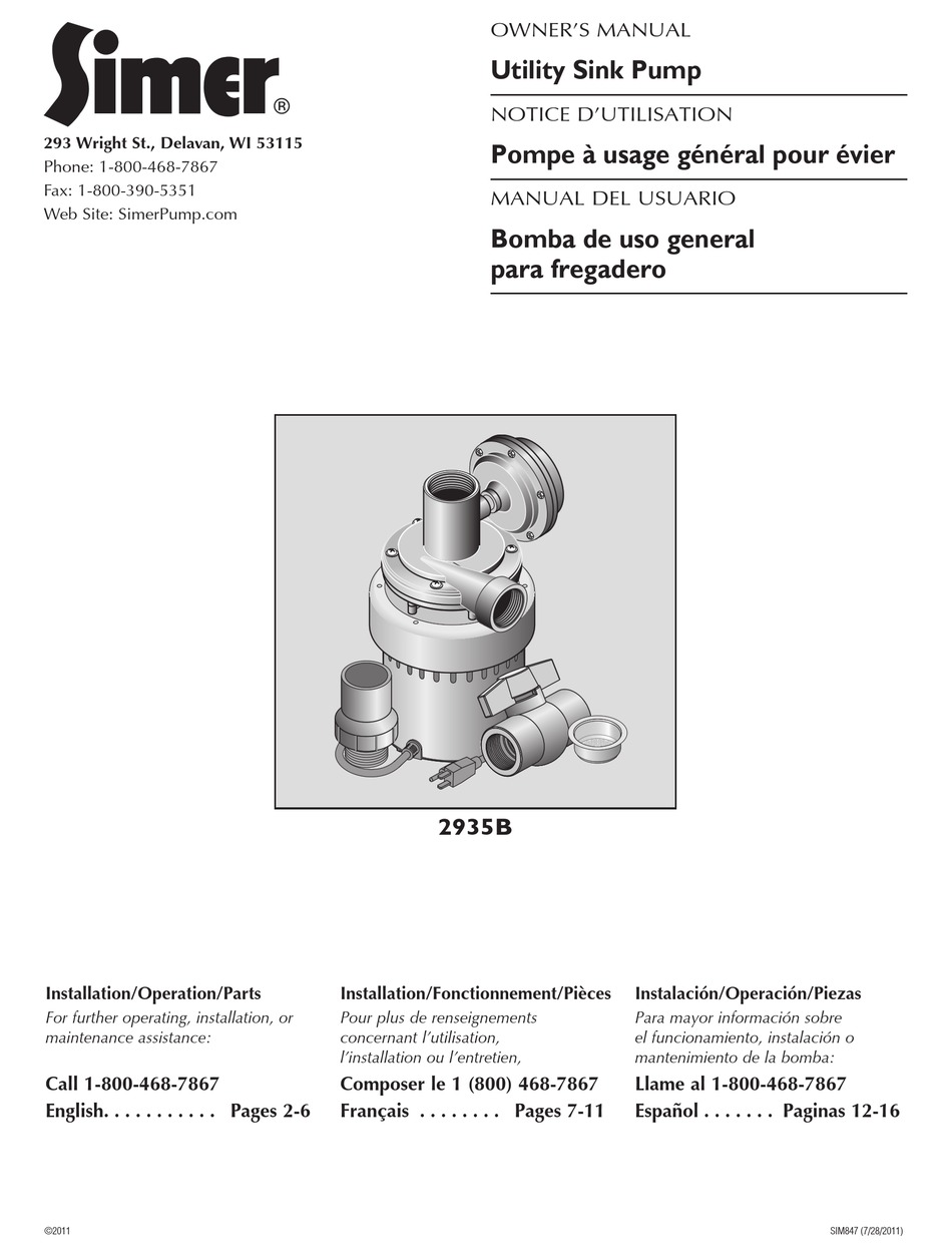 SIMER 2935B OWNER'S MANUAL Pdf Download | ManualsLib