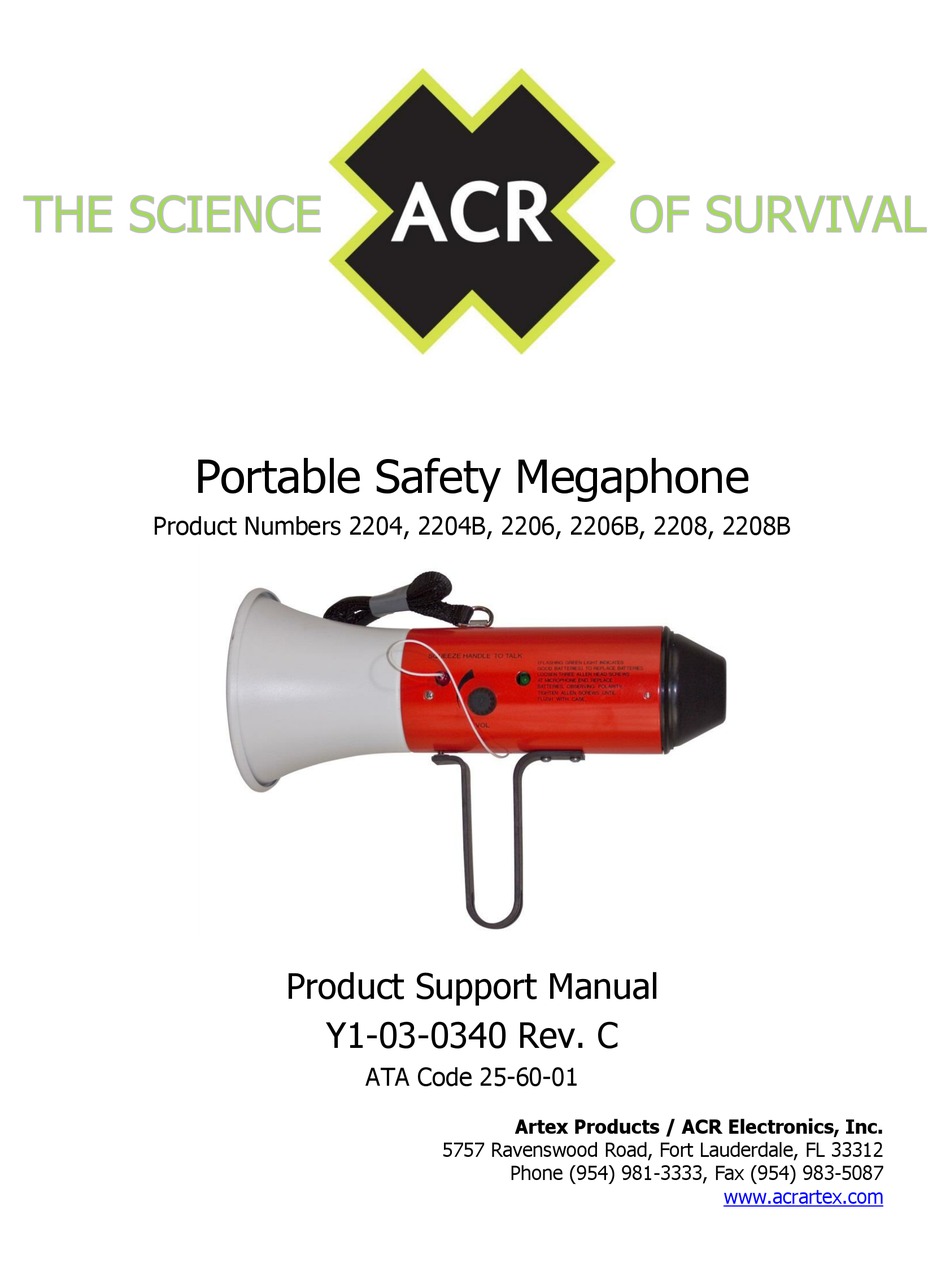 ACR ELECTRONICS 2204B PRODUCT SUPPORT MANUAL Pdf Download ManualsLib