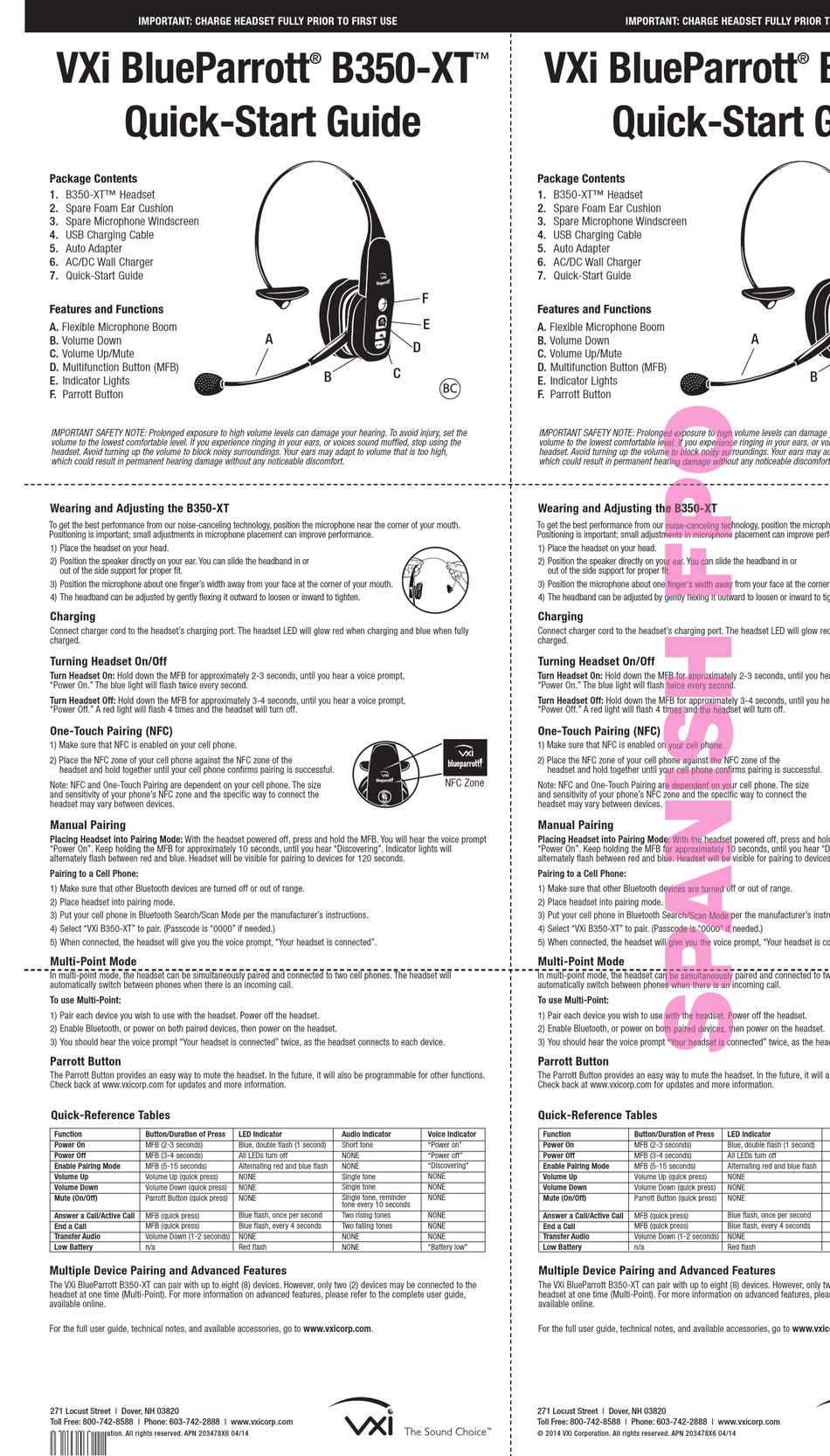 blueparrott-b350-xt-quick-start-manual-pdf-download-manualslib