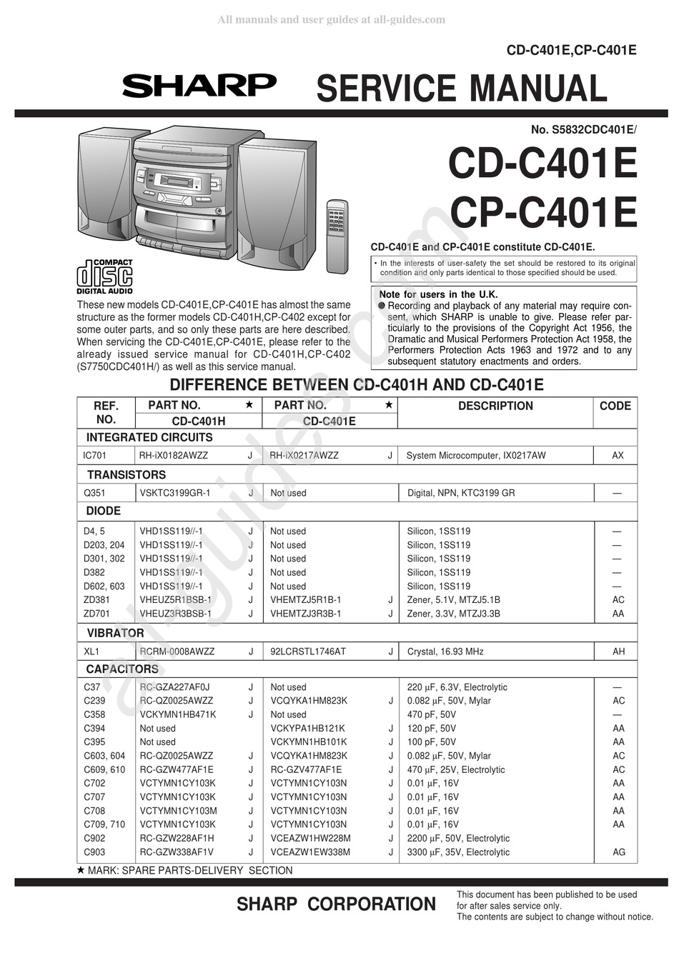 Sharp cd c265 схема