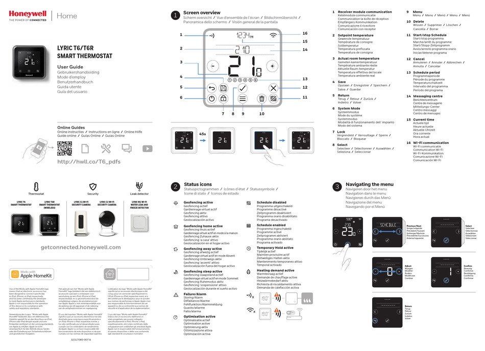 HONEYWELL LYRIC T6 USER MANUAL Pdf Download | ManualsLib