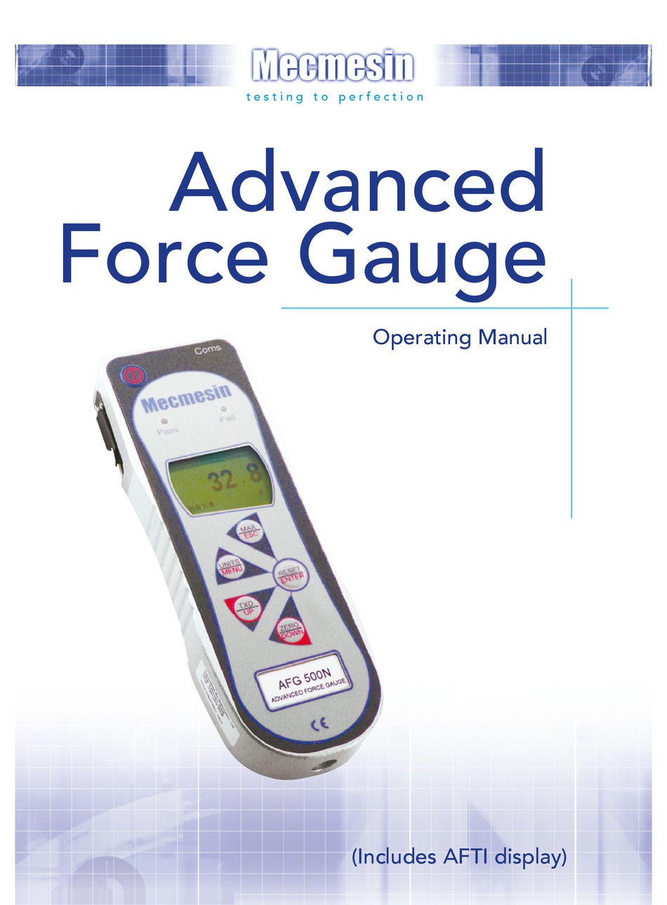 MECMESIN AFG 2.5 OPERATING MANUAL Pdf Download ManualsLib