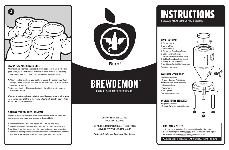 DEMON BREWING BREWDEMON INSTRUCTIONS Pdf Download ManualsLib