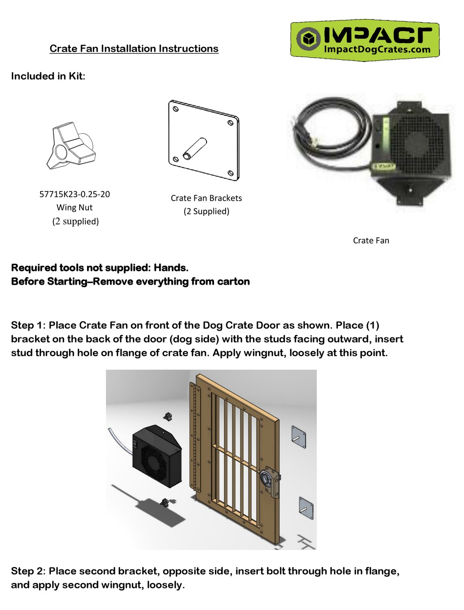 impact dog crate fan