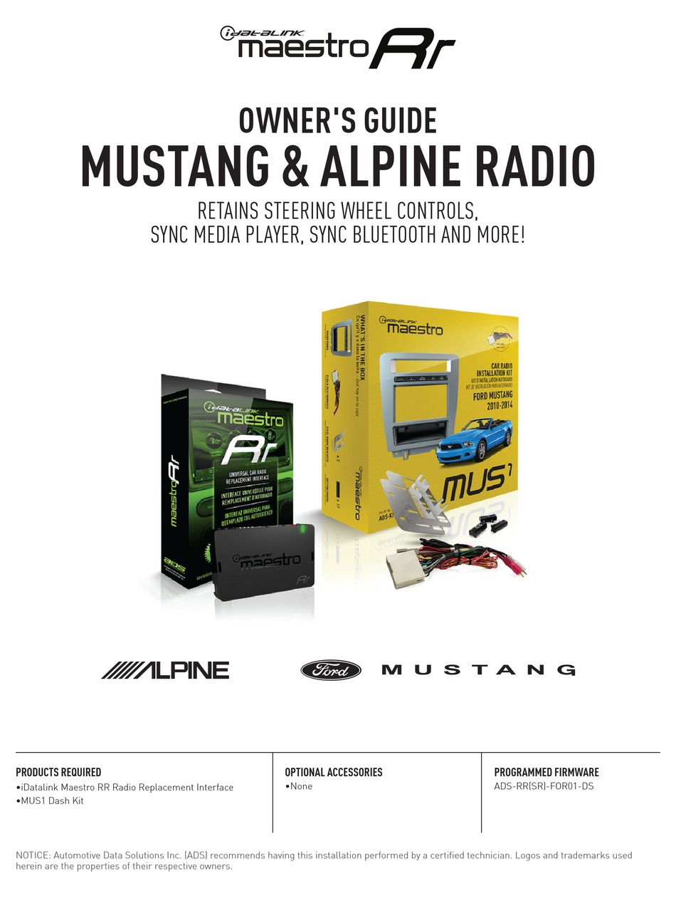 IDATALINK MAESTRO RR OWNER'S MANUAL Pdf Download ManualsLib
