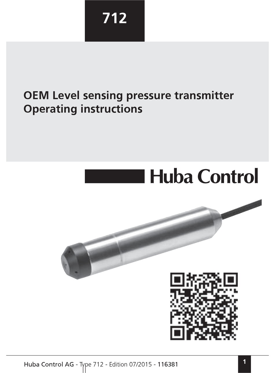 HUBA CONTROL 712 OPERATING INSTRUCTIONS MANUAL Pdf Download | ManualsLib