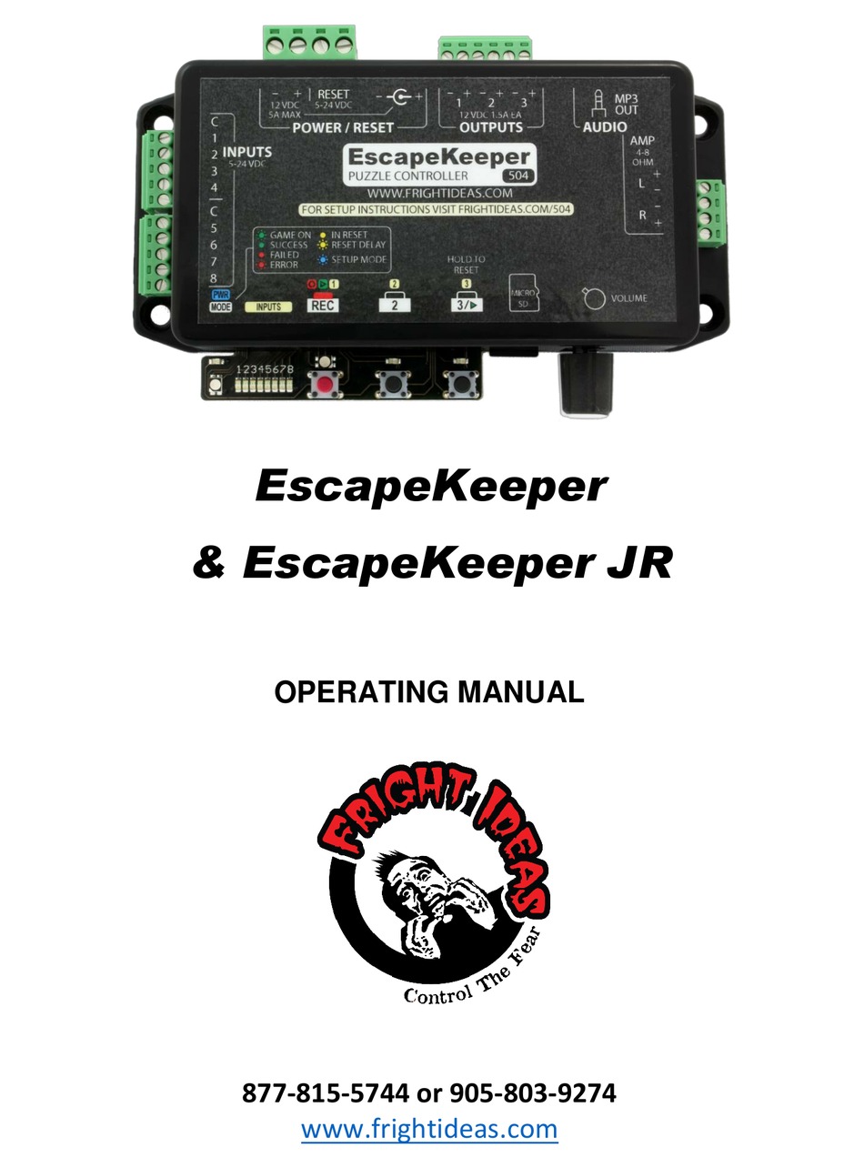 FRIGHT IDEAS ESCAPEKEEPER OPERATING MANUAL Pdf Download | ManualsLib  Escape Keeper Controller 3 Triggers Wiring Diagram    ManualsLib