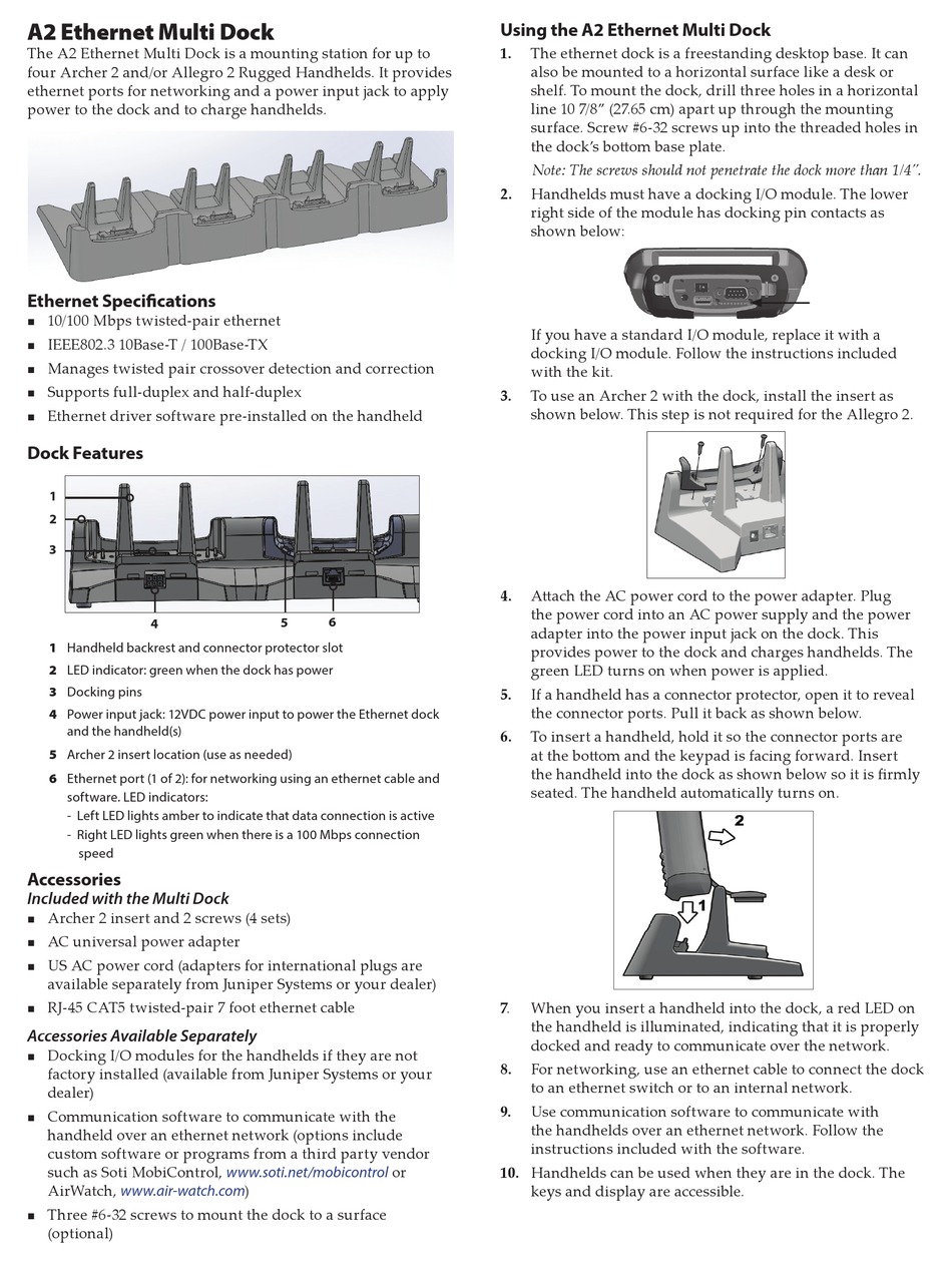 Juniper A2 Ethernet Multi Dock Quick Start Manual Pdf Download Manualslib 2581