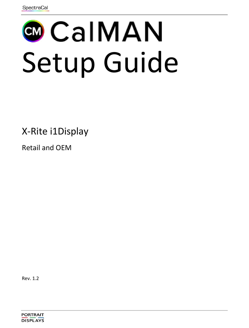 XRITE I1DISPLAY SETUP MANUAL Pdf Download ManualsLib