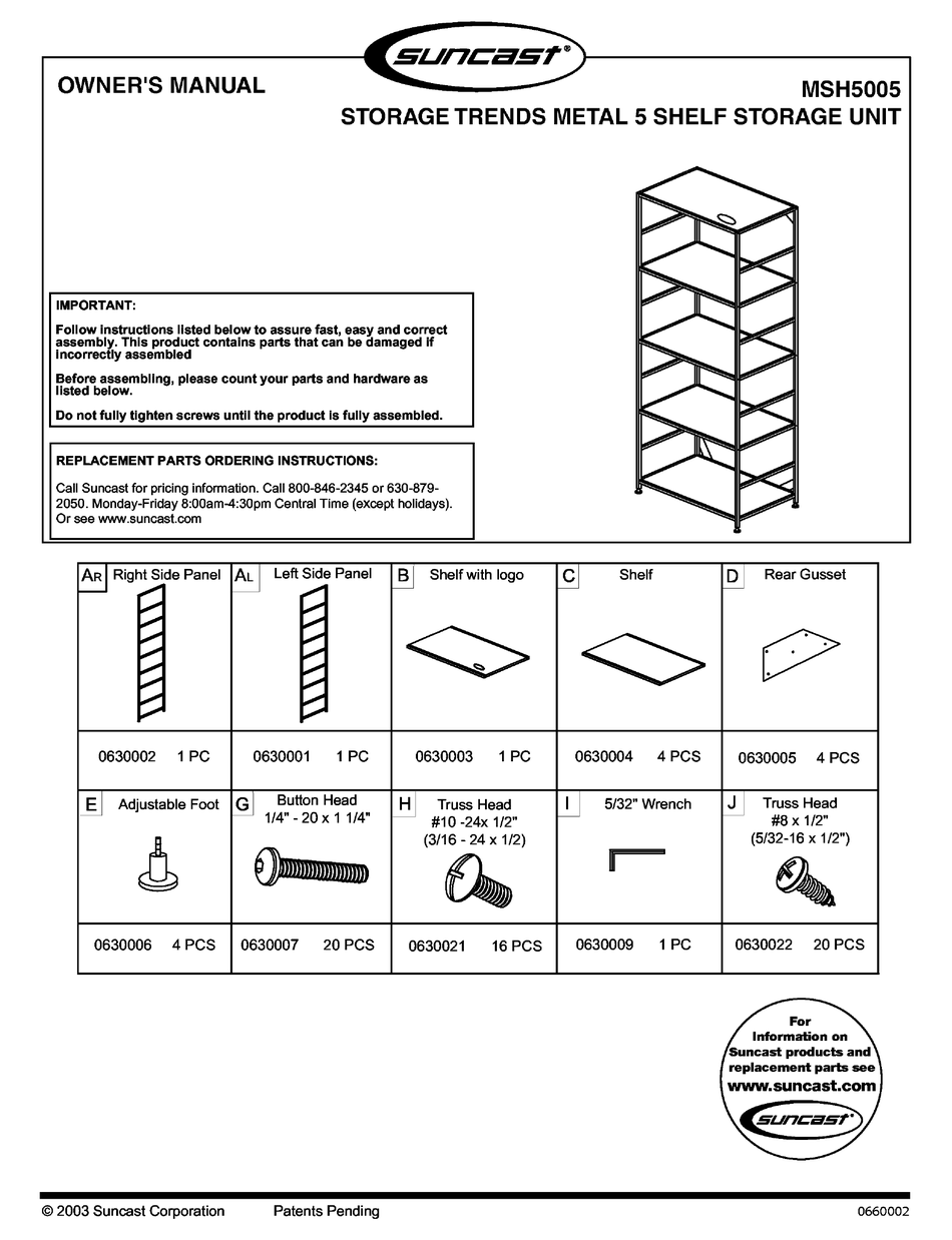 SUNCAST MSH5005 OWNER'S MANUAL Pdf Download ManualsLib
