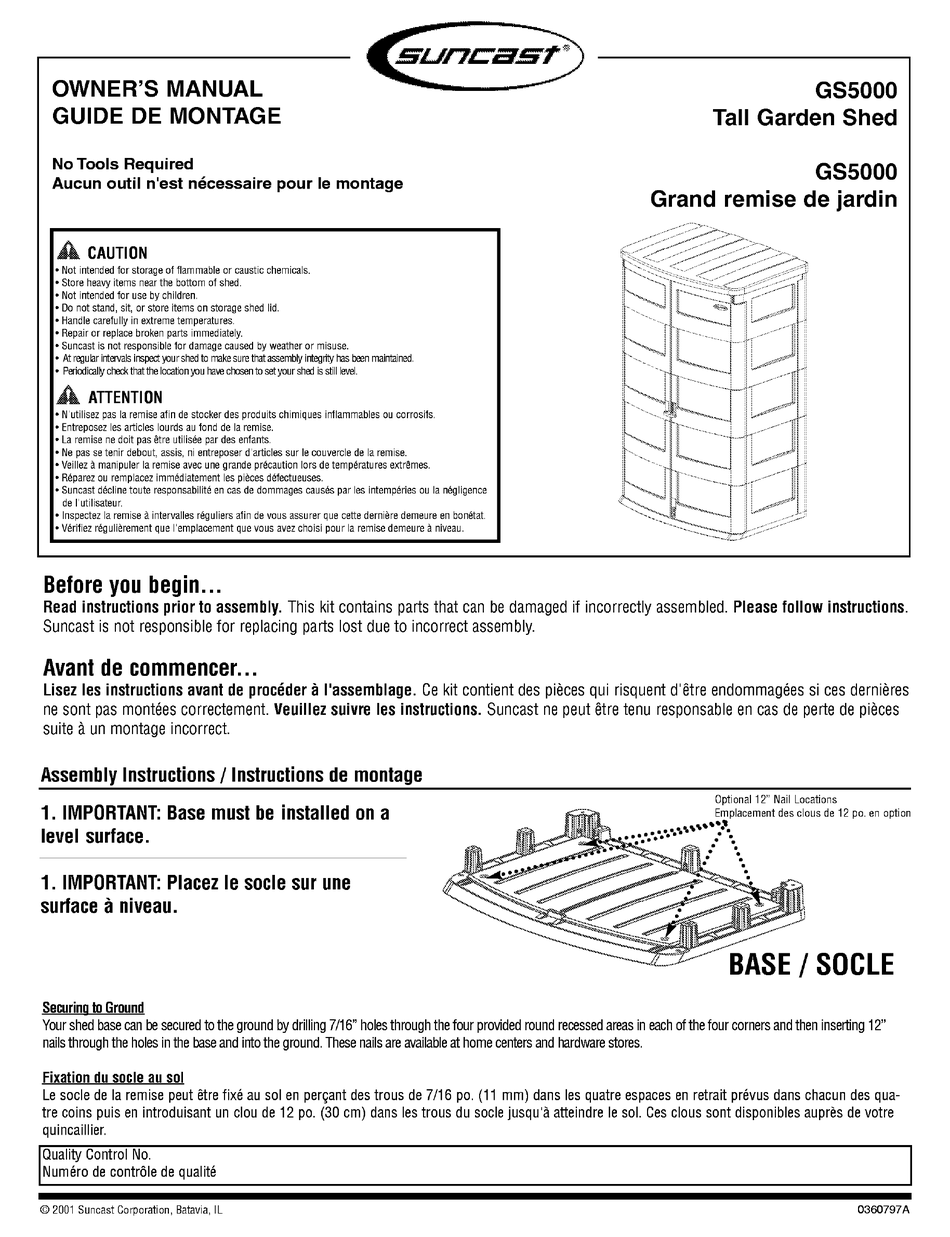 SUNCAST G55000 OWNER'S MANUAL Pdf Download ManualsLib