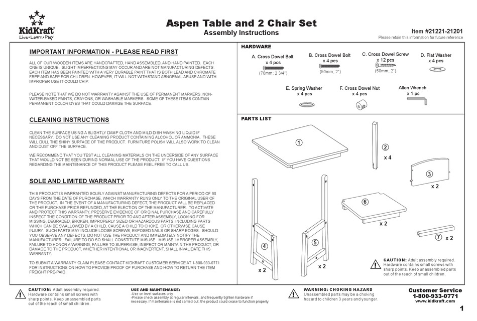 KIDKRAFT 21221 21201 ASSEMBLY INSTRUCTIONS Pdf Download ManualsLib   Kidkraft 21221 21201 