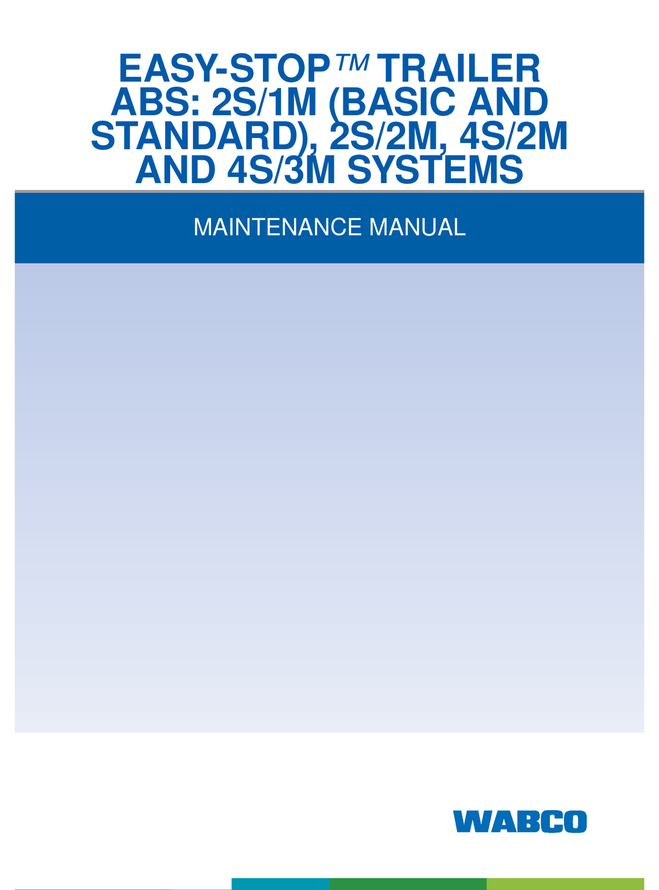 WABCO EASYSTOP BASIC MAINTENANCE MANUAL Pdf Download ManualsLib