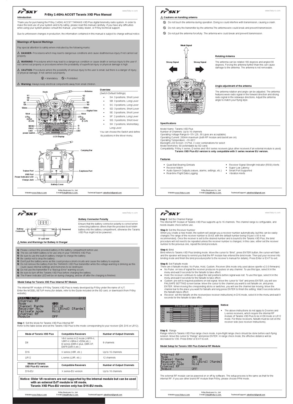 Frsky Taranis X9d Plus User Manual Pdf Download Manualslib