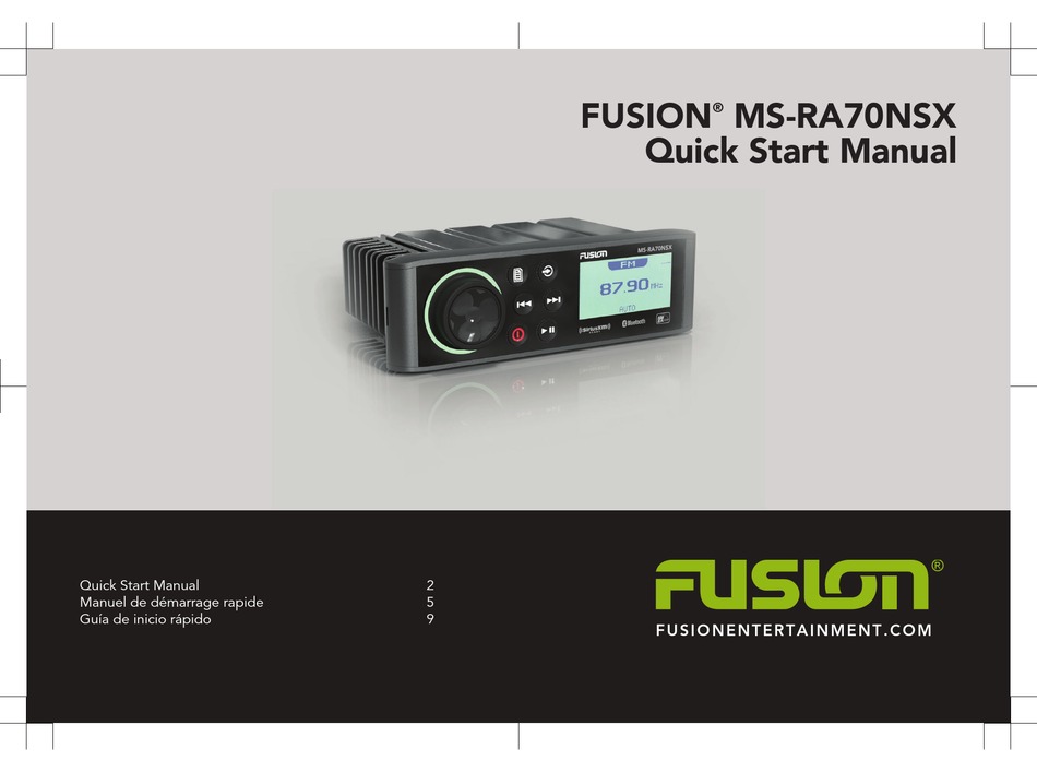 FUSION MSRA70NSX QUICK START MANUAL Pdf Download ManualsLib