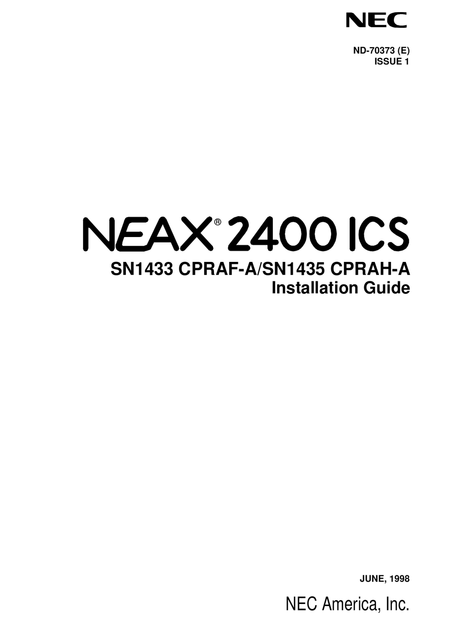 nec neax 7400 ics manual