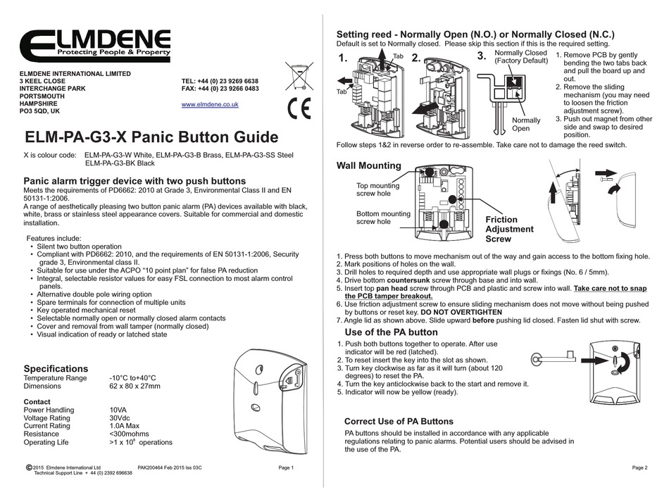 Elmdene Elm Pa G3 Series User Manual Pdf Download Manualslib