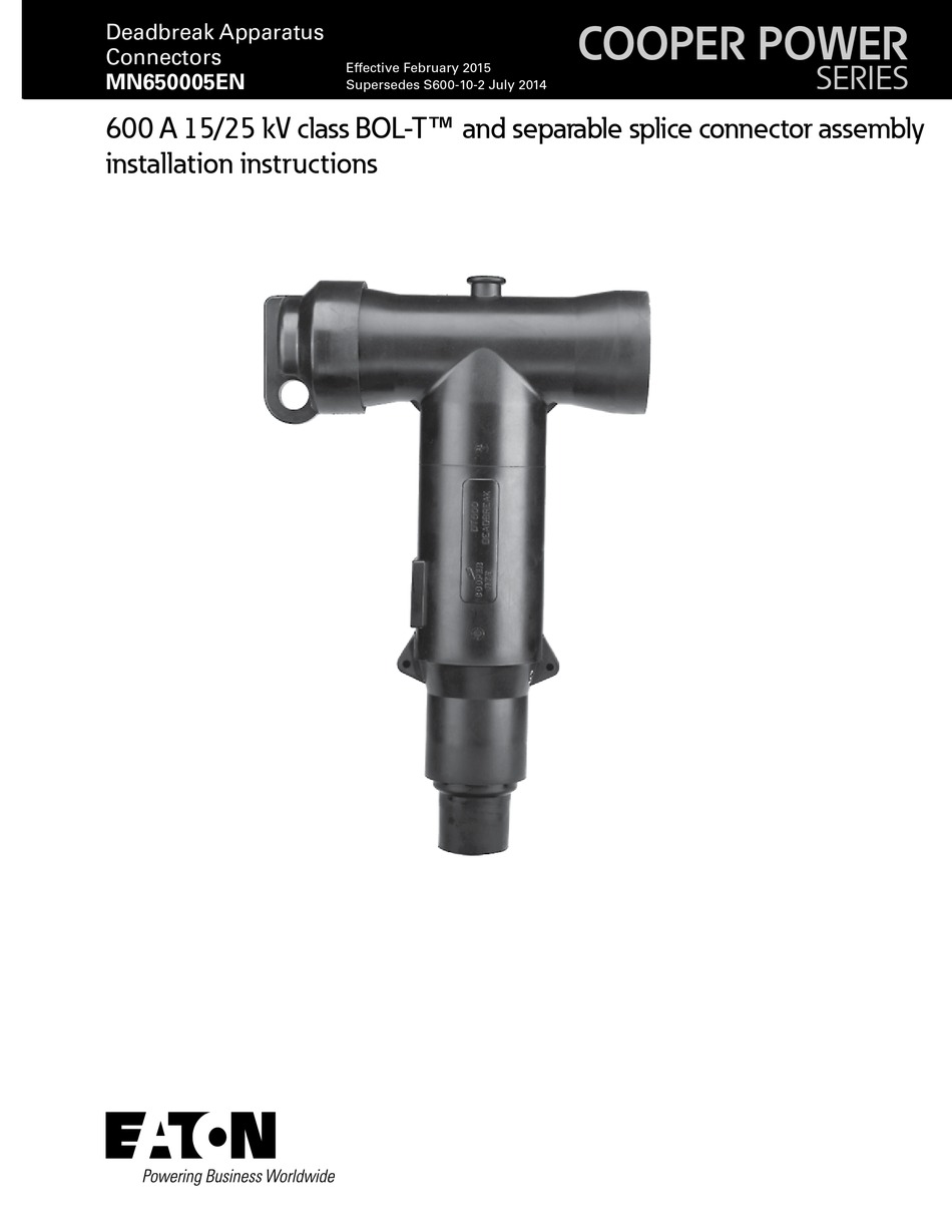 EATON COOPER POWER SERIES ASSEMBLY/INSTALLATION INSTRUCTIONS Pdf