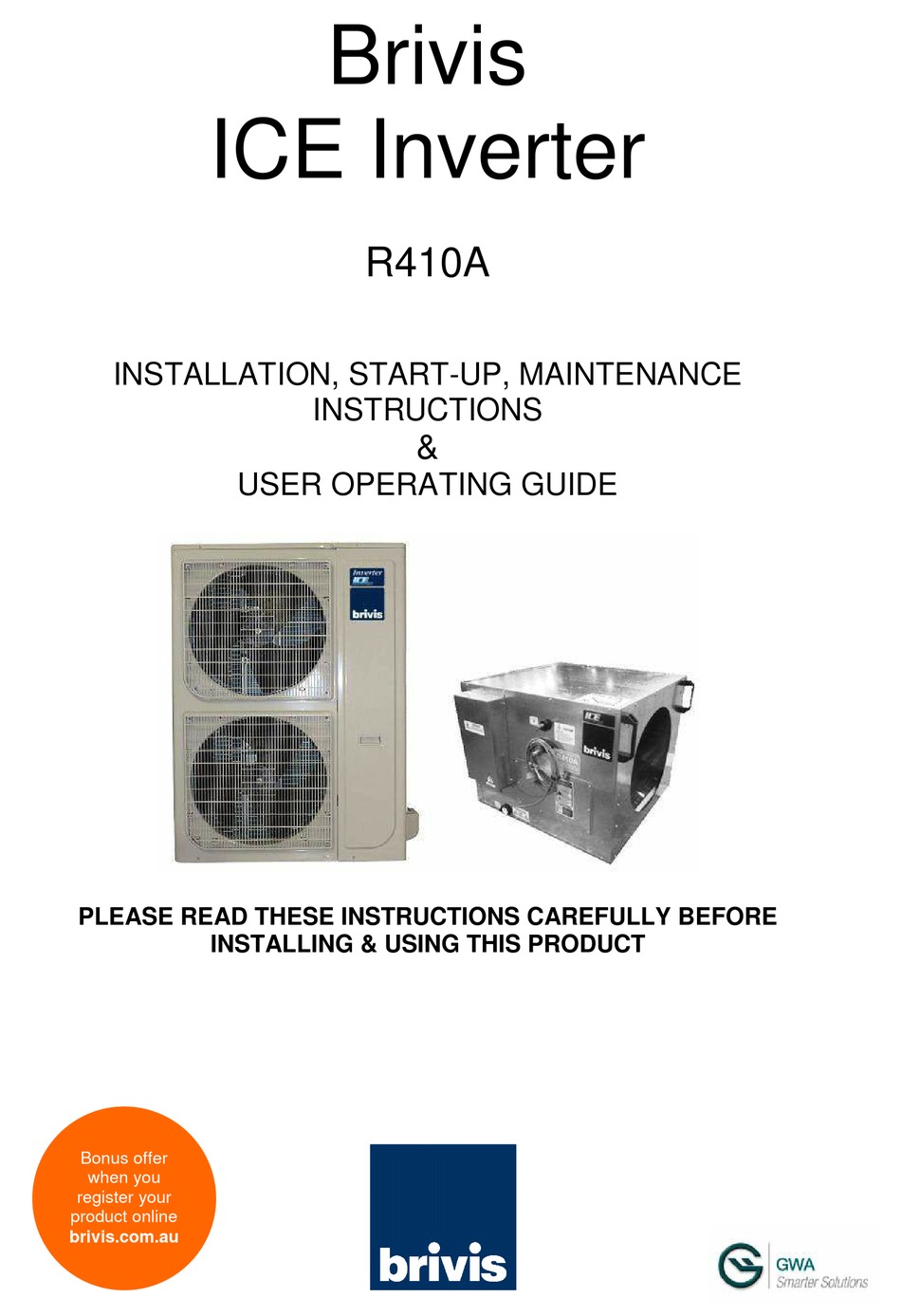 Brivis Ice Donsc13z7 Installation Start Up Maintenance Instructions User Operating Manual Pdf Download Manualslib