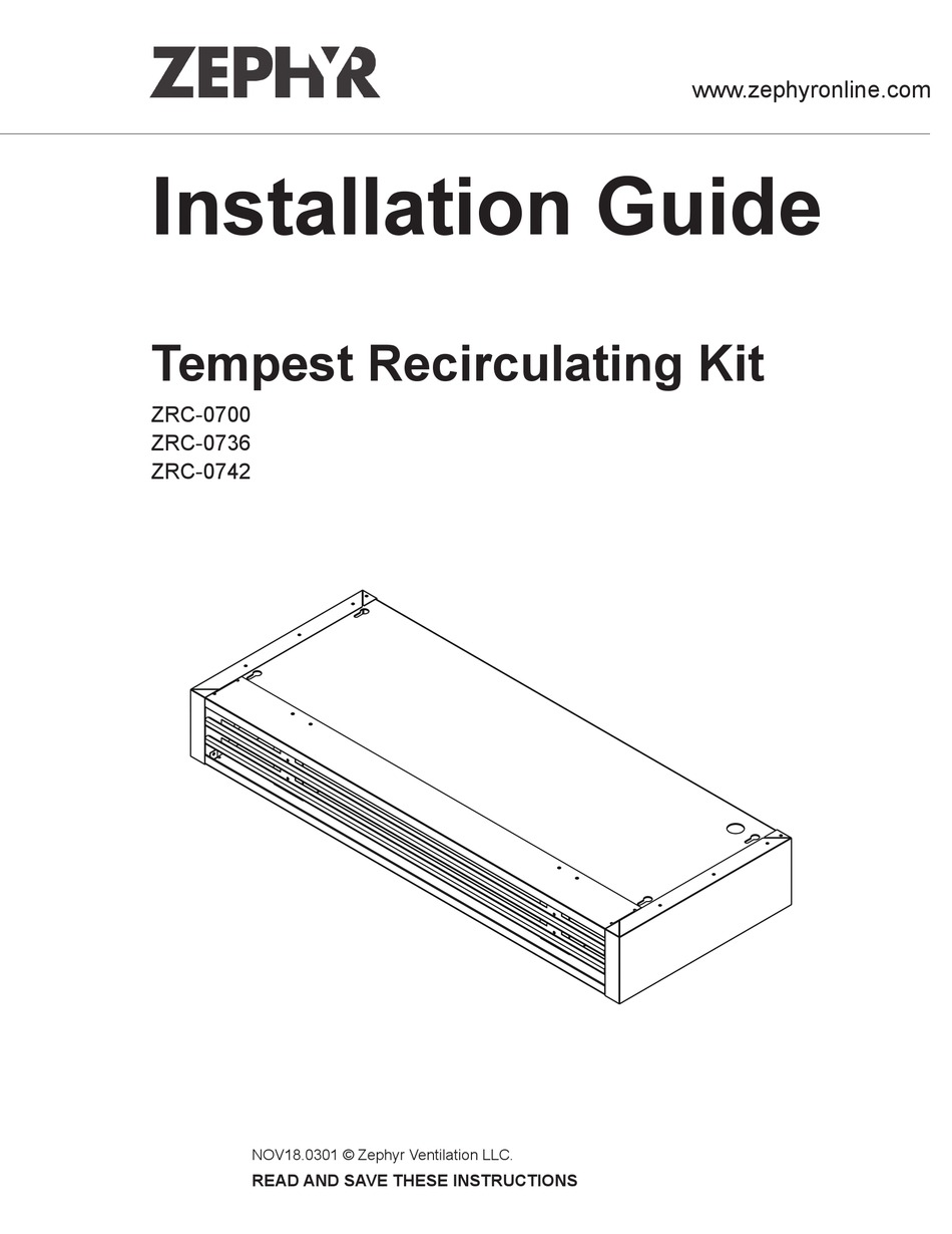 ZEPHYR ZRC0700 INSTALLATION MANUAL Pdf Download ManualsLib