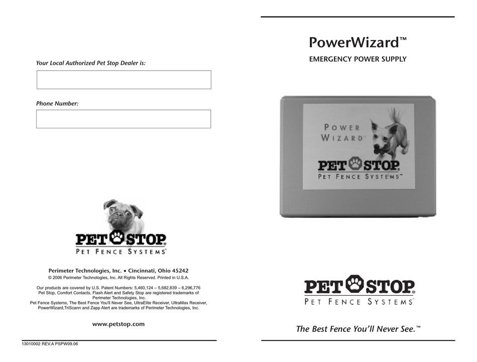 PET STOP POWERWIZARD MANUAL Pdf Download ManualsLib