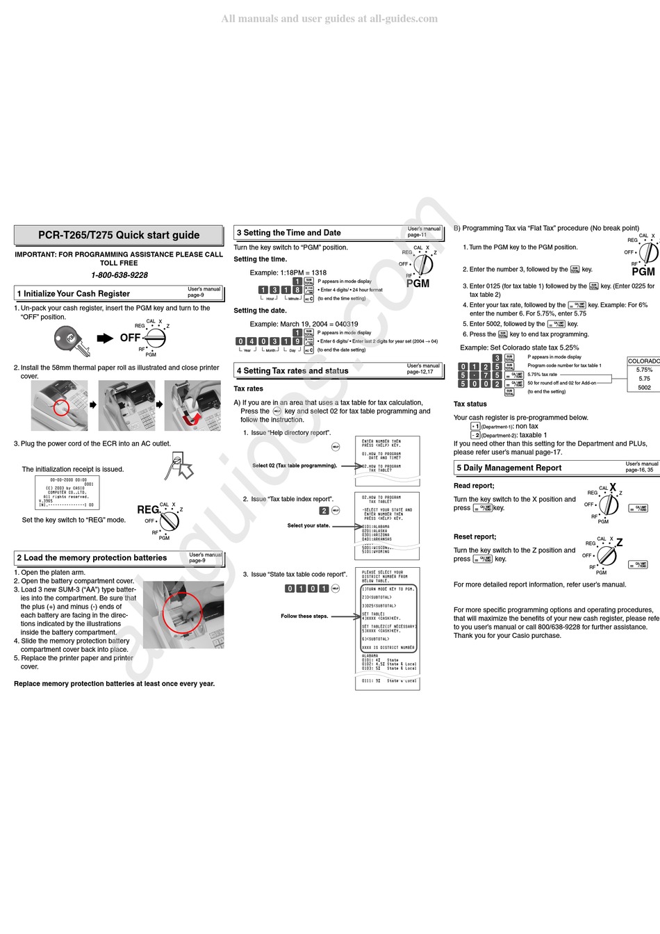 CASIO PCR-T265 QUICK START MANUAL Pdf Download | ManualsLib