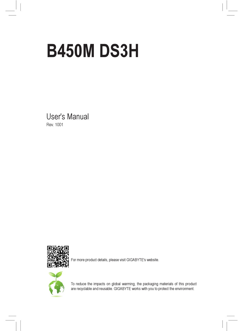 GIGABYTE B450M DS3H USER MANUAL Pdf Download | ManualsLib