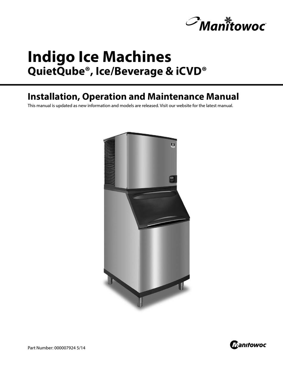 MANITOWOC ID0682C INSTALLATION, OPERATION AND MAINTENANCE MANUAL Pdf