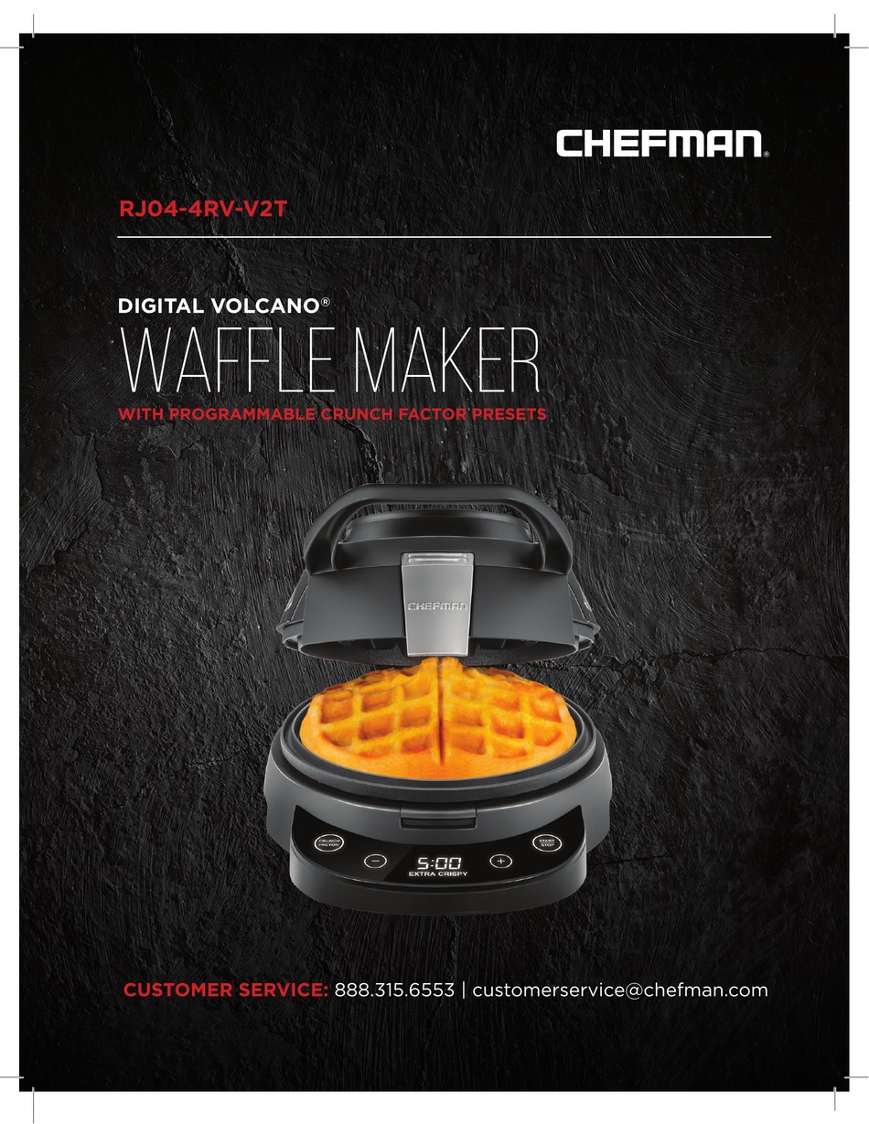 chefman volcano waffle maker instructions