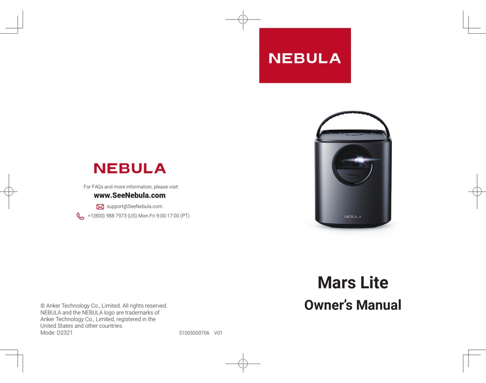 NEBULA MARS LITE OWNER'S MANUAL Pdf Download ManualsLib