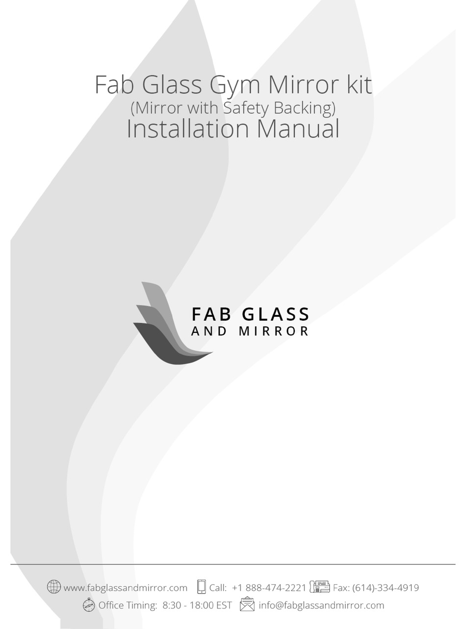FAB GLASS AND MIRROR GYM MIRROR INSTALLATION MANUAL Pdf Download