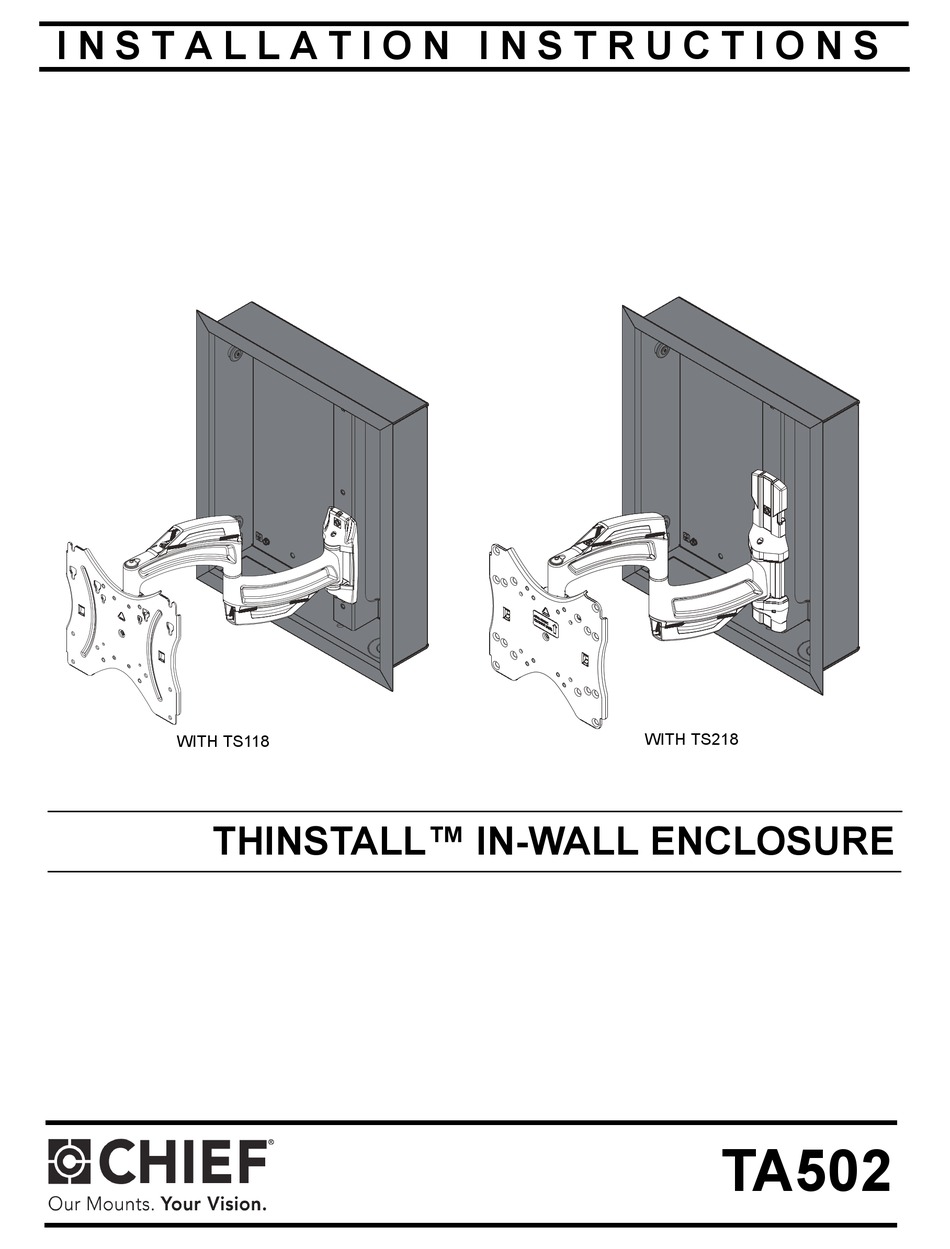 CHIEF THINSTALL TA502 INSTALLATION INSTRUCTIONS MANUAL Pdf Download
