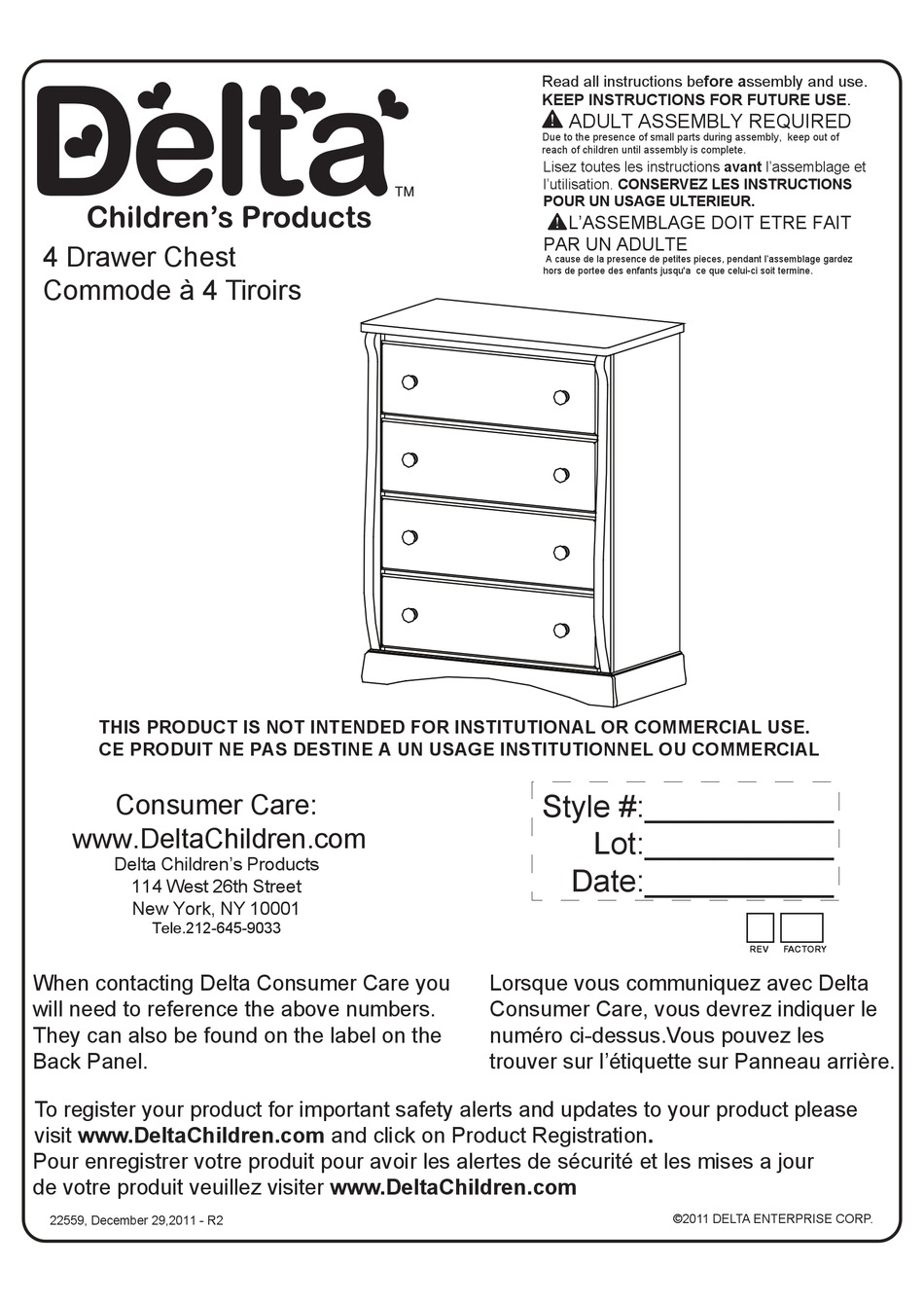 DELTA CHILDRENS PRODUCTS 72104 INSTRUCTIONS FOR USE MANUAL Pdf Download